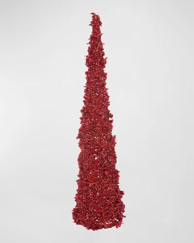 Winward Home 30" Ice Cone Tree Christmas Decoration In Red