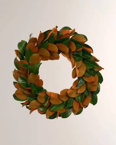 Winward Home 30" Magnolia Wreath In Green/brown