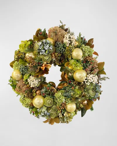 Winward Home 34" Deluxe Display Christmas Wreath In Green