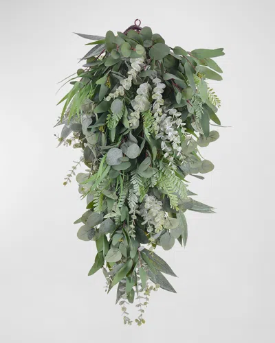 Winward Home 36" Eucalyptus Deluxe Teardrop Door Spray In Green