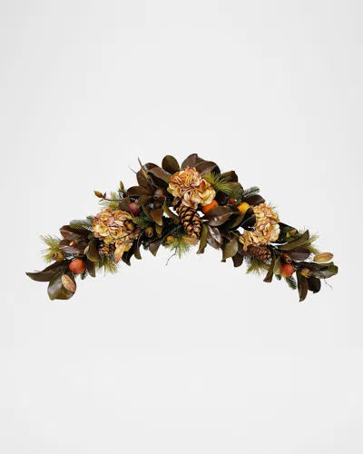 Winward Home 44" Hydrangea & Magnolia Leaf Swag In Multi