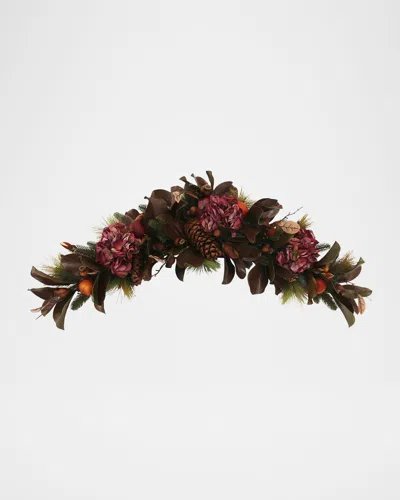 Winward Home 44" Hydrangea & Magnolia Leaf Swag In Multi
