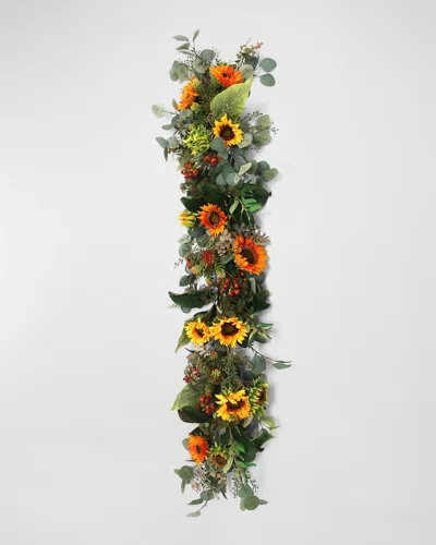Winward Home 5' Sunflower Garland In Green