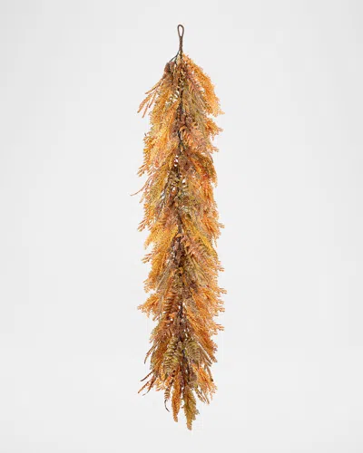 Winward Home 60" Autumn Mix Fall Wheat & Fern Garland In Yellow