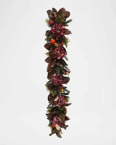 Winward Home 60" Hydrangea & Magnolia Leaf Garland In Multi
