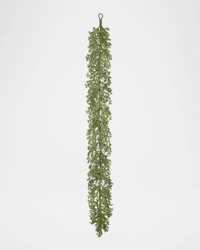 Winward Home 72" Glitter Ice Garland In Green
