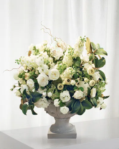 Winward Home Amaryllis & Rose Centerpiece In White