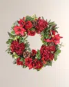 Winward Home Amaryllis Hydrangea Wreath 32" In Red