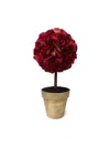 Winward Home Artificial Hydrangea In Ceramic Pot In Red