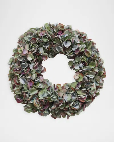Winward Home Artificial Hydrangea Wreath In Green