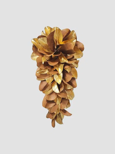 Winward Home Artificial Magnolia Leaf Teardrop In Yellow