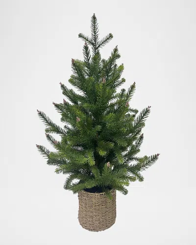 Winward Home Artificial Pine Tree With Basket In Green