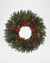Winward Home Berry Mixed Pine 26" Wreath In Green