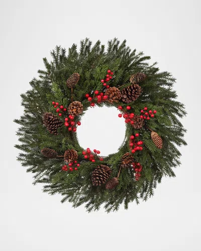 Winward Home Berry Mixed Pine 26" Wreath In Green
