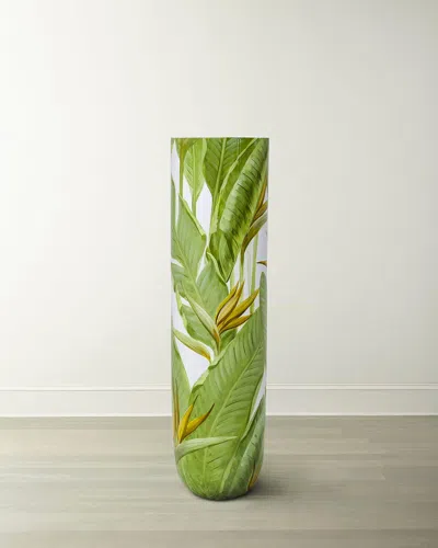 Winward Home Bird Of Paradise Tall Vase In Green
