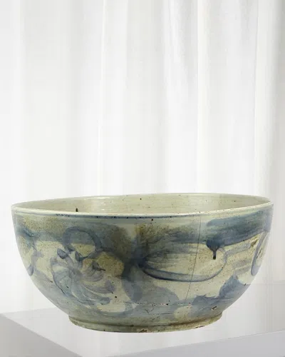 Winward Home Blue & White Ceramic Bowl