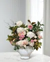 Winward Home Cafe Au Lait Icon 42" Faux Floral Arrangement In Terracotta Pot In Pink