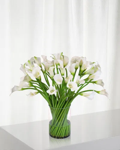 Winward Home Calla Lily In Clear Cylinder Vase In Green