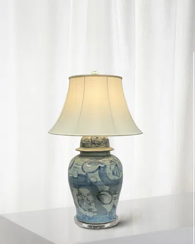 Winward Home Chinoiserie Ceramic Lamp, 25" In Blue/white
