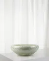 Winward Home Crystal Glaze Porcelain Bowl, 17" In Light Green