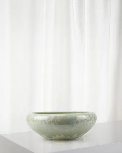 Winward Home Crystal Glaze Porcelain Bowl, 17" In Light Green