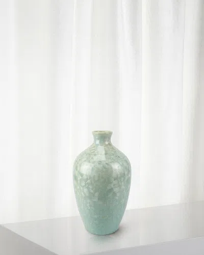 Winward Home Crystal Glaze Porcelain Vase, 13" In Blue