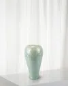 Winward Home Crystal Glaze Porcelain Vase, 13" In Light Green