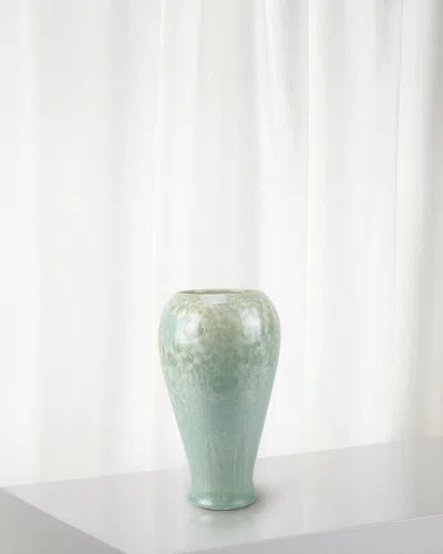 Winward Home Crystal Glaze Porcelain Vase, 13" In Light Green