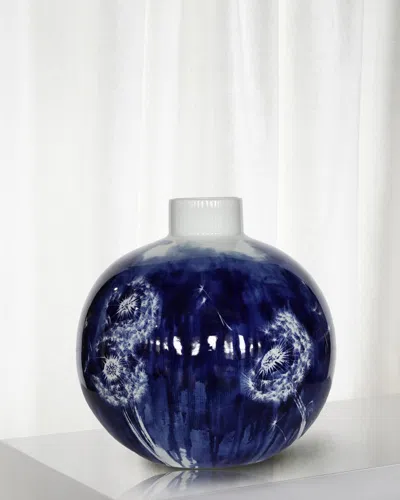 Winward Home Dandelion Vase, 15" In Blue