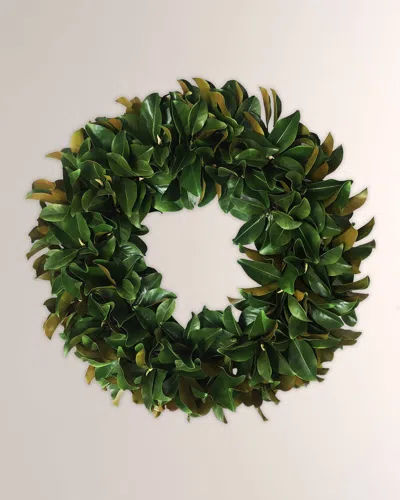 Winward Home Deluxe Magnolia Wreath In Green