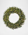 Winward Home Deluxe Mixed Pine Pre-lit Wreath, 36" Round In Green