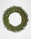 Winward Home Deluxe Mixed Pine Pre-lit Wreath, 48" Round In Gray