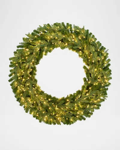 Winward Home Deluxe St. Catherine Pre-lit Wreath, 36" Round In Green