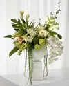 Winward Home Deluxe Tropical 52" Faux Floral Arrangement In Resin Pot With Stand In White/green