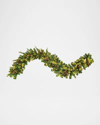 Winward Home Deluxe Village Mix Pine 6' Pre-lit Christmas Garland In Green