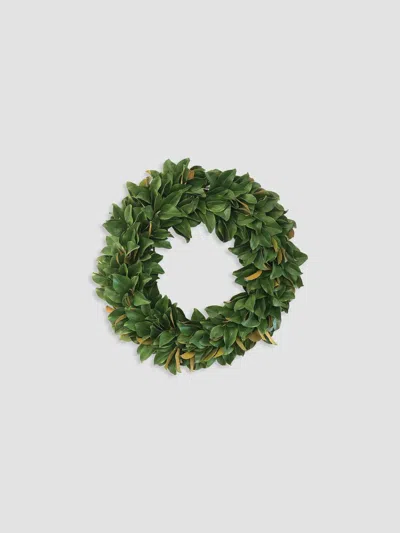Winward Home Everyday Imitation Magnolia Leaf Wreath In Green