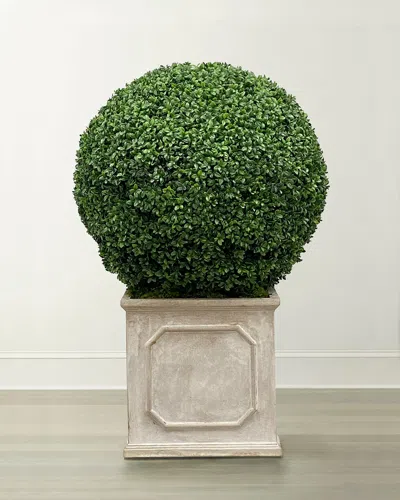 Winward Home Faux Boxwood Ball Topiary Plant In Planter, 36"t In White