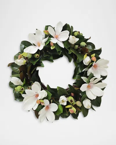 Winward Home Faux Tree Magnolia 24" Wreath In Multi
