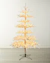 Winward Home Flocked Twig Pine Pre-lit Led Christmas Tree, 7.5' In White