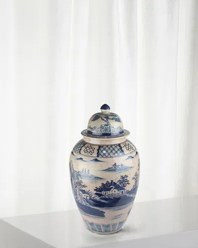 Winward Home Ginger Jar - 28" In Blue