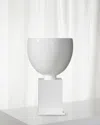 Winward Home Glazed Pot With A Stand In White