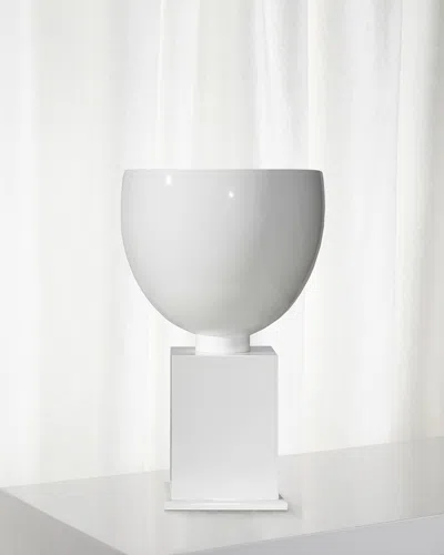 Winward Home Glazed Pot With A Stand In White