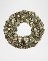Winward Home Glitter Hydrangea 24" Wreath In Green