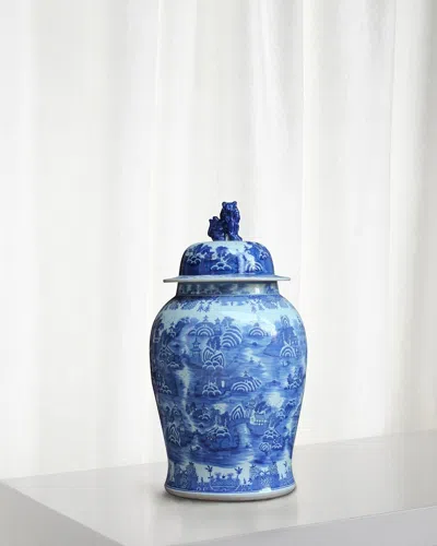 Winward Home Handcrafted Ceramic Urn In Blue