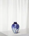 Winward Home Handpainted Celadon Vase, 9" In Blue/white