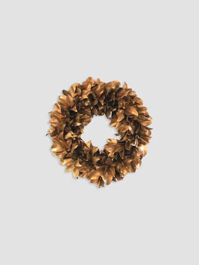 Winward Home Holiday Golden Magnolia Wreath In Brown
