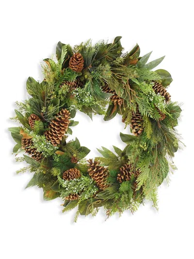 Winward Home Holiday Montana Wood Permanent Botanicalwreath In Green