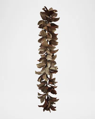 Winward Home Holiday Newness Faux-dry Magnolia Leaf Garland In Brown