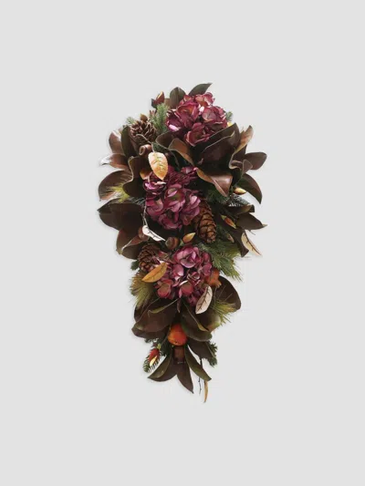 Winward Home Holiday Newness Faux-hydrangea & Magnolia Leaf Teardrop