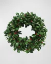 Winward Home Holly Branch Wreath In Green/red